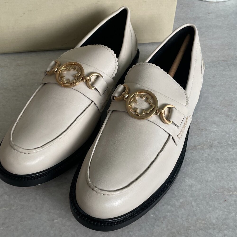 TED BAKER WOMEN'S DRAYANU MAGNOLIA ACCENT LOAFERS IN ECRU, SZ 40 - Picture 5 of 12
